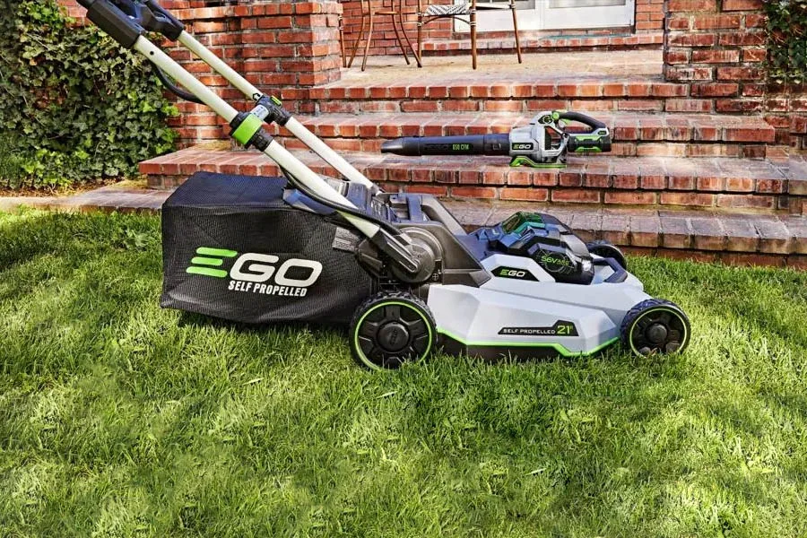 wide self propelled lawn mower